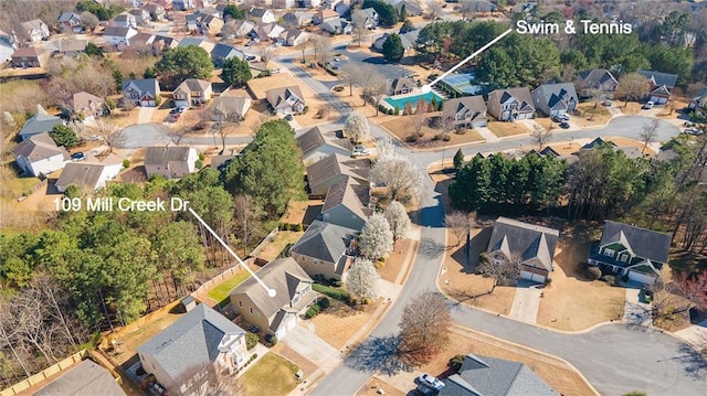 drone / aerial view featuring a residential view