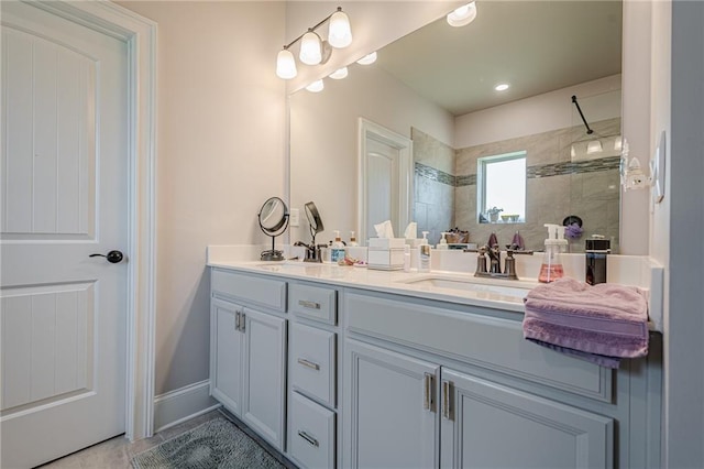 3715 Bridges Ct, Cumming, GA 30040 - full bath featuring double vanity and tiled shower