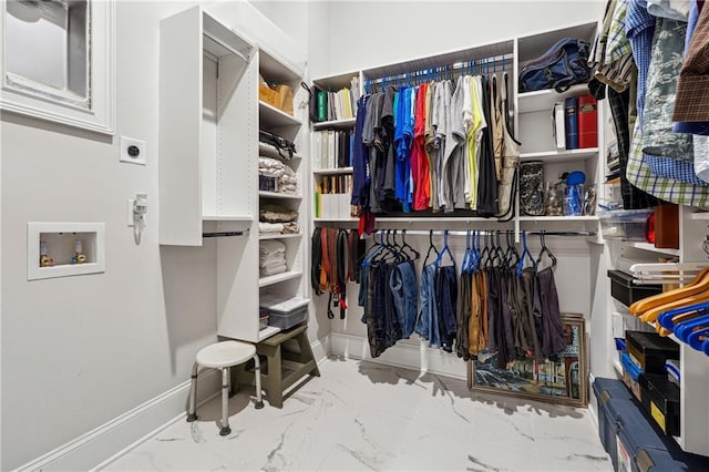 view of walk in closet
