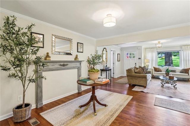 1600 Belle Isle Cir NE, Atlanta, GA 30329 - living room with ornamental molding and wood finished floors