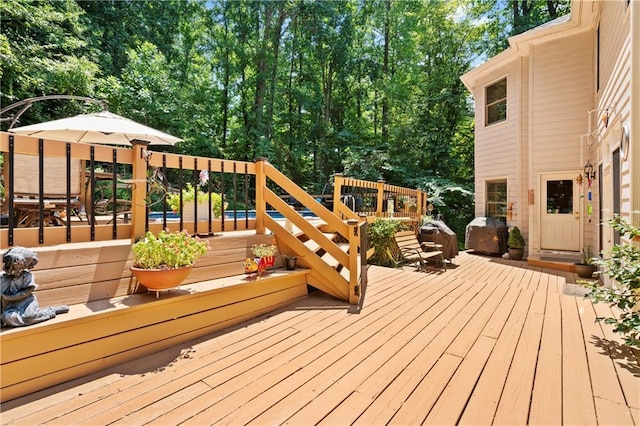 2287 Lake Ridge Ter, Lawrenceville, GA 30043 - wooden terrace with stairs