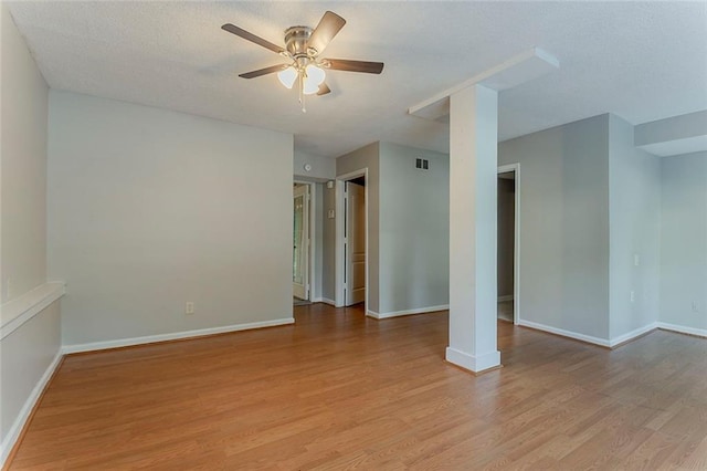 5383 Forest E Ln, Stone Mountain, GA 30088 - spare room with light wood finished floors, a ceiling fan, and a textured ceiling