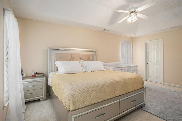 1644 Beaver Creek Ln, Snellville, GA 30078 - bedroom featuring light carpet, ceiling fan, and baseboards