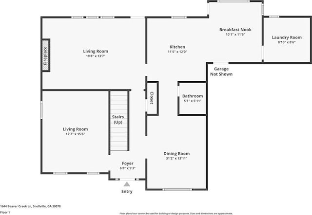 1644 Beaver Creek Ln, Snellville, GA 30078 - home floor plan