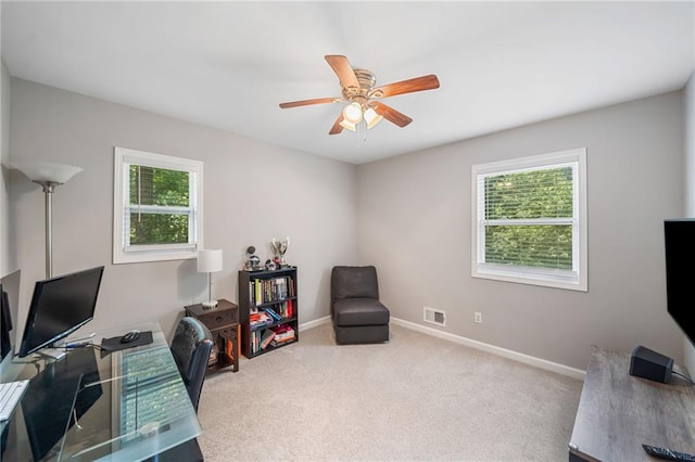 2941 Foothill Trl, Marietta, GA 30066 - office space with a ceiling fan and carpet floors