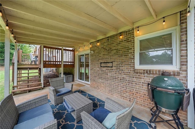 2941 Foothill Trl, Marietta, GA 30066 - view of patio / terrace with area for grilling, an outdoor hangout area, and stairway