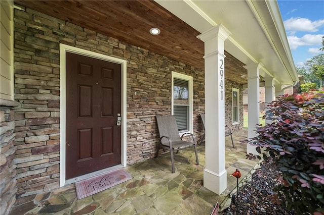 2941 Foothill Trl, Marietta, GA 30066 - property entrance with a porch and stone siding
