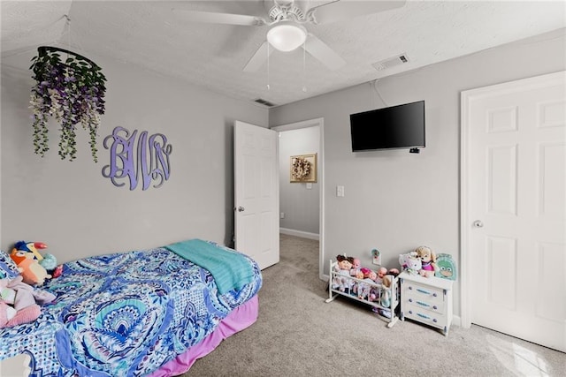 1338 Jefferson Station Rd, Jefferson, GA 30549 - carpeted bedroom with baseboards, ceiling fan, and visible vents
