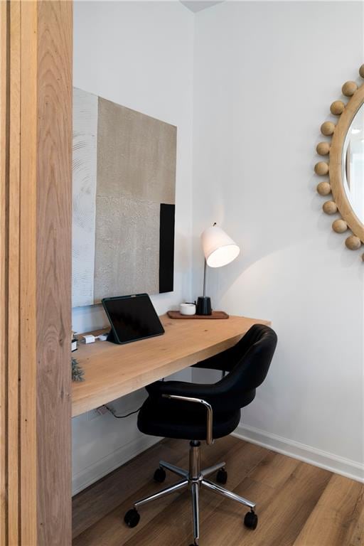 home office featuring wood-type flooring