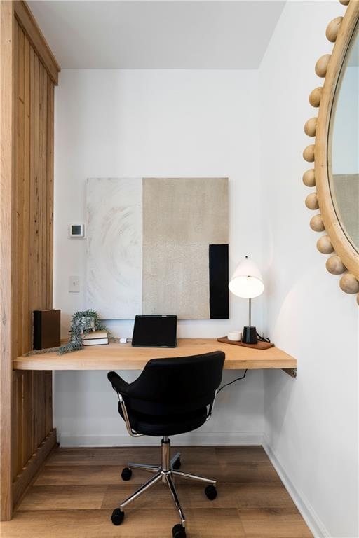 office area featuring hardwood / wood-style flooring