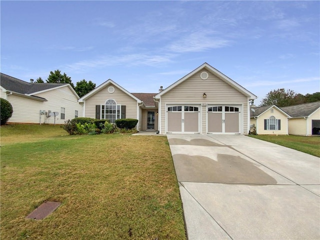 ranch-style house featuring a front lawn