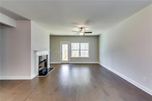 321 Principal Meridian Dr, Dallas, GA 30132 - unfurnished room with visible vents, baseboards, ceiling fan, and wood finished floors