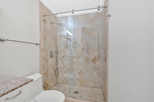 4 Mount Vernon Cir, Atlanta, GA 30338 - full bathroom with a stall shower, toilet, and vanity