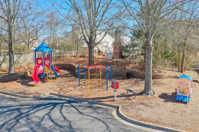 community playground with fence