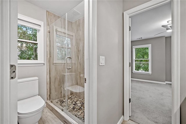515 Old Chartwell Xing, Alpharetta, GA 30022 - bathroom with toilet and a shower stall