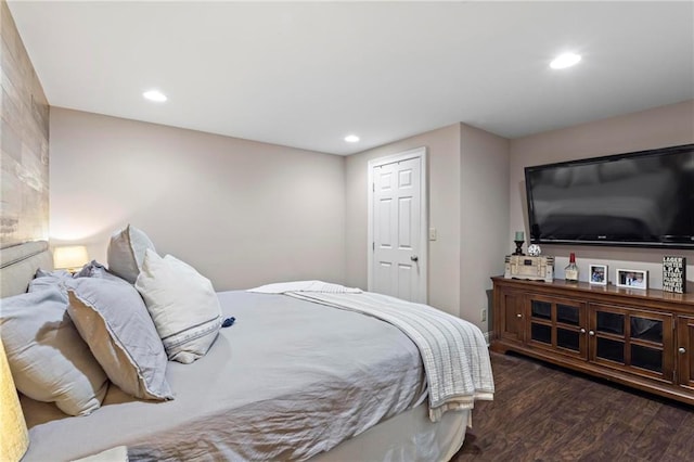 bedroom featuring dark wood-type flooring