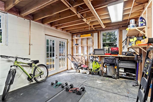 interior space with french doors