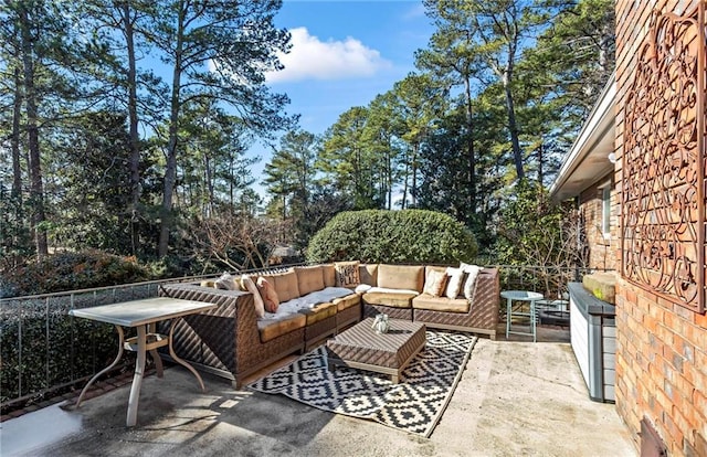 view of patio / terrace featuring an outdoor living space