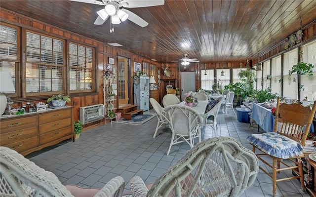 sunroom / solarium with heating unit