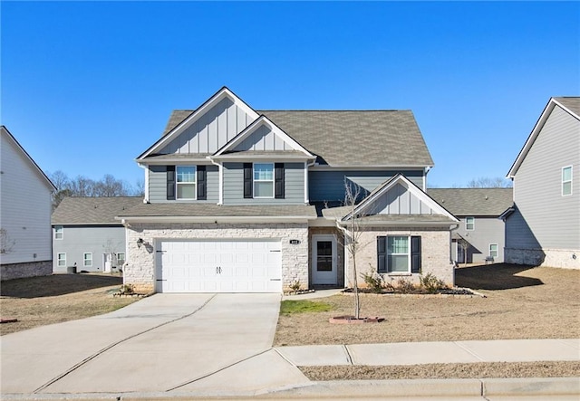 craftsman-style home with a garage