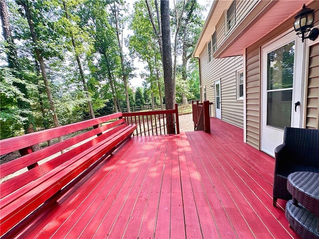 3460 Ebenezer Rd, Marietta, GA 30066 - wooden deck with view of scattered trees