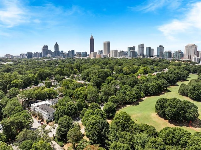 aerial view with a view of city