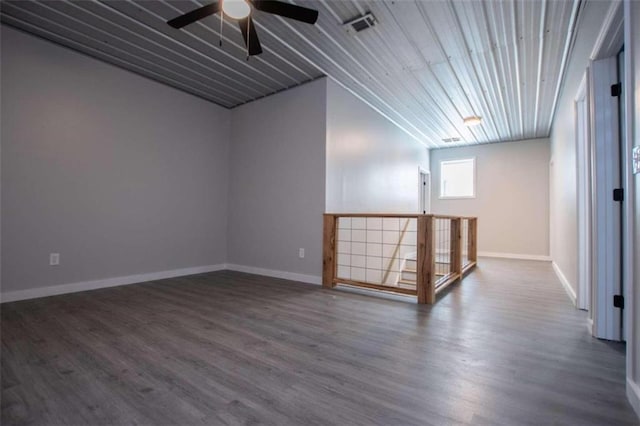 2125 Mccollum Church Rd, Lineville, AL 36266 - additional living space with ceiling fan, wood finished floors, baseboards, and vaulted ceiling