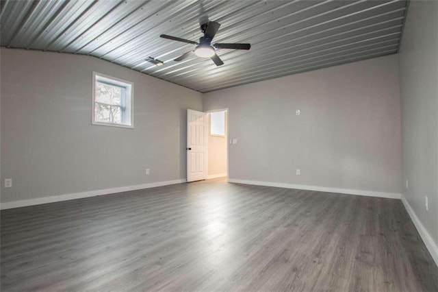 2125 Mccollum Church Rd, Lineville, AL 36266 - empty room featuring wood finished floors, ceiling fan, and baseboards