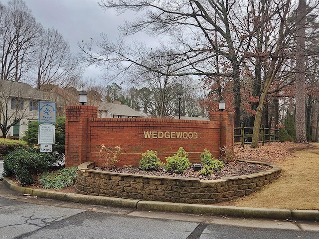 view of community sign