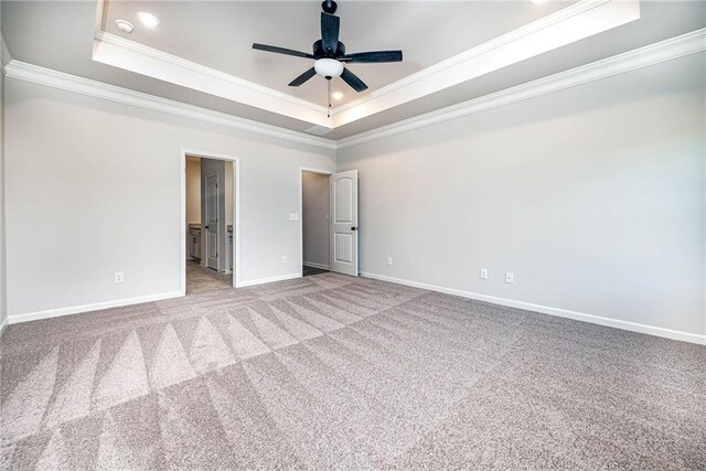 106 Harmony Farms Orch, Eatonton, GA 31024 - unfurnished room with light colored carpet, ceiling fan, a raised ceiling, and ornamental molding