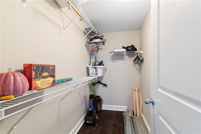 spacious closet featuring wood finished floors