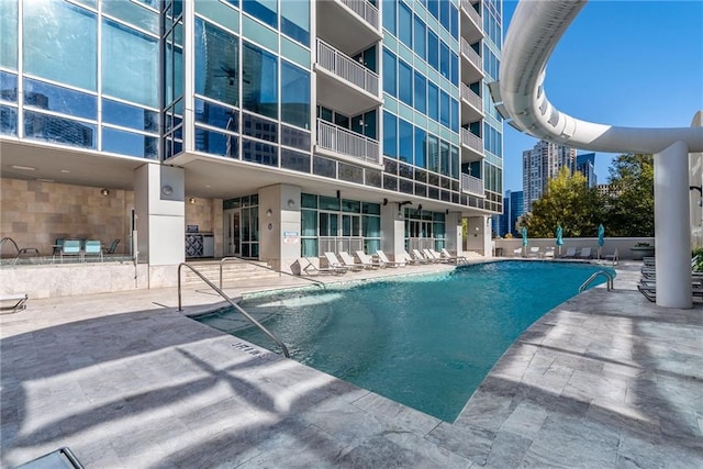 pool featuring a patio