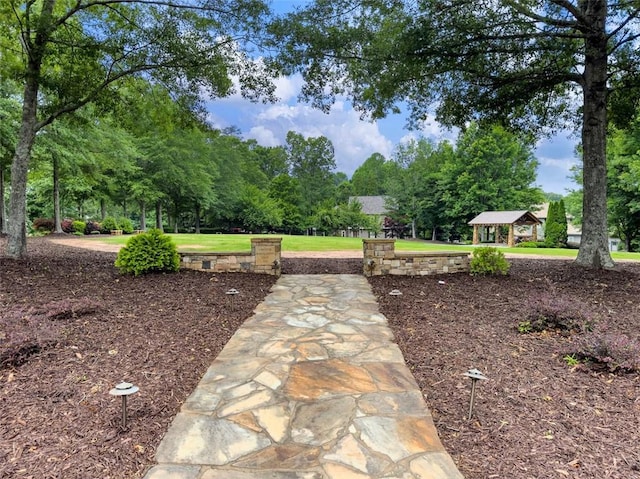 view of community with a gazebo