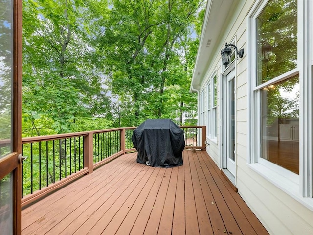 deck with area for grilling