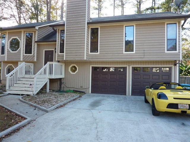 view of front of home with a garage