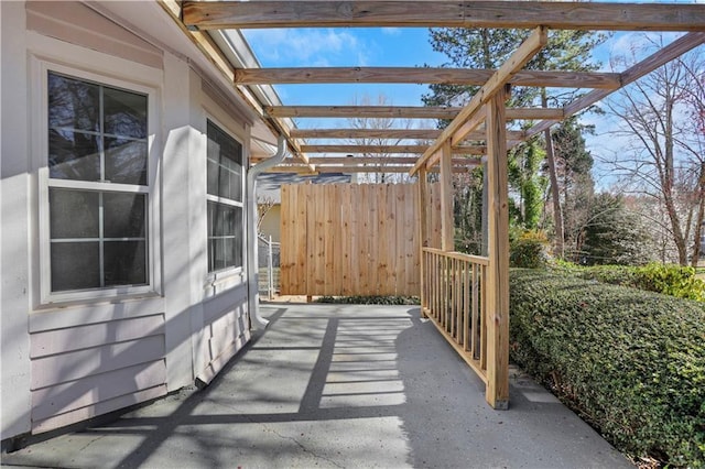 view of patio with fence