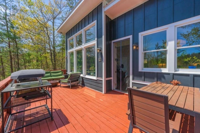 124 Nichols Branch Ln, Clayton, GA 30525 - wooden terrace with an outdoor living space and outdoor dining area