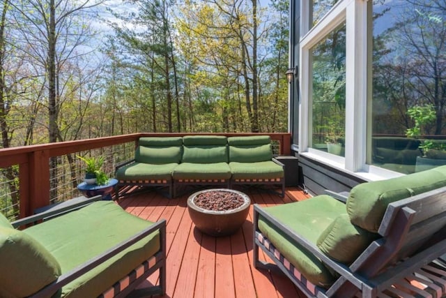 124 Nichols Branch Ln, Clayton, GA 30525 - wooden deck featuring outdoor lounge area