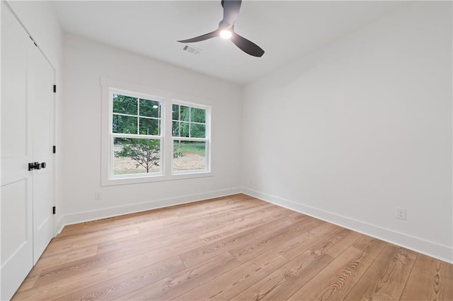 102-A S Cay Dr, Milledgeville, GA 31061 - unfurnished bedroom with light wood-type flooring, baseboards, a ceiling fan, and a closet