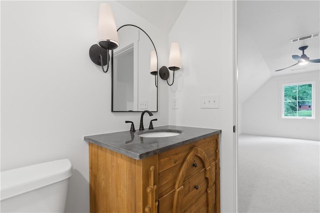 102-A S Cay Dr, Milledgeville, GA 31061 - half bath with vaulted ceiling, toilet, and vanity