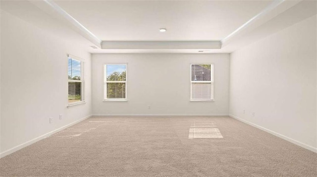 1139 Blue Juniper Cir, Loganville, GA 30052 - spare room featuring a tray ceiling, baseboards, and carpet