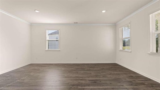 1139 Blue Juniper Cir, Loganville, GA 30052 - unfurnished room with recessed lighting, dark wood-style flooring, baseboards, and crown molding