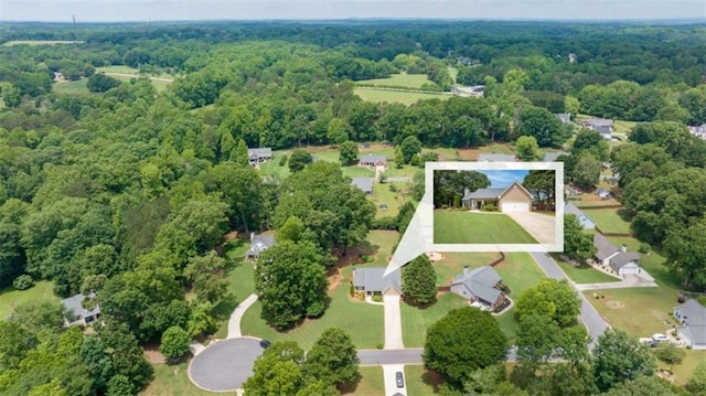 42 Hummingbird Ct, Jefferson, GA 30549 - bird's eye view of a heavily wooded area
