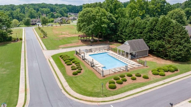 42 Hummingbird Ct, Jefferson, GA 30549 - bird's eye view of a pool area