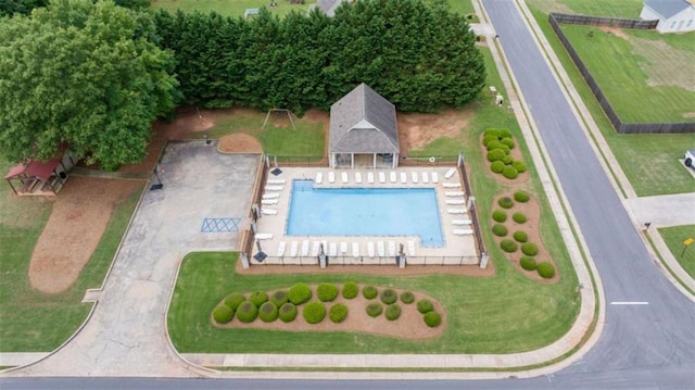42 Hummingbird Ct, Jefferson, GA 30549 - drone / aerial view of a pool area