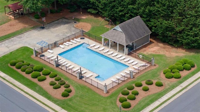 42 Hummingbird Ct, Jefferson, GA 30549 - community pool featuring fence and a gazebo