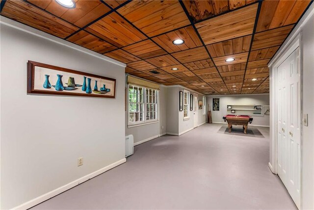1950 Wenlok Trl NE, Marietta, GA 30066 - game room featuring wooden ceiling, pool table, recessed lighting, and concrete floors