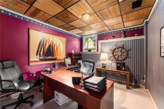1950 Wenlok Trl NE, Marietta, GA 30066 - office area featuring wood ceiling and finished concrete floors