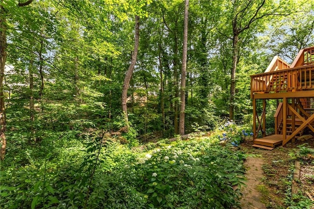 1950 Wenlok Trl NE, Marietta, GA 30066 - view of yard featuring a deck and stairs