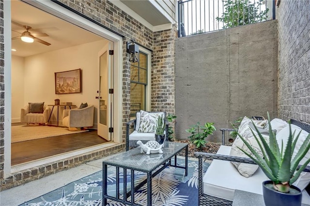 view of patio / terrace with ceiling fan